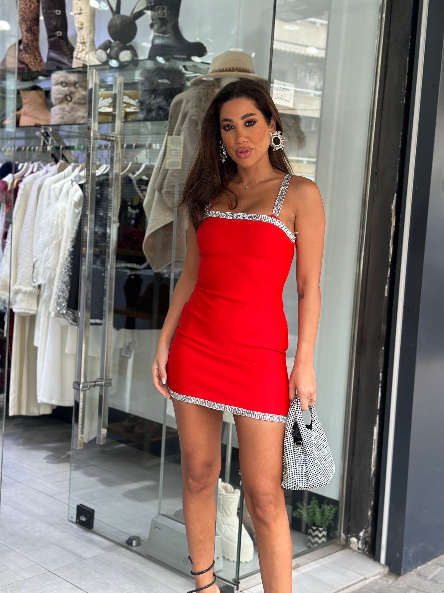 Red bandage dress