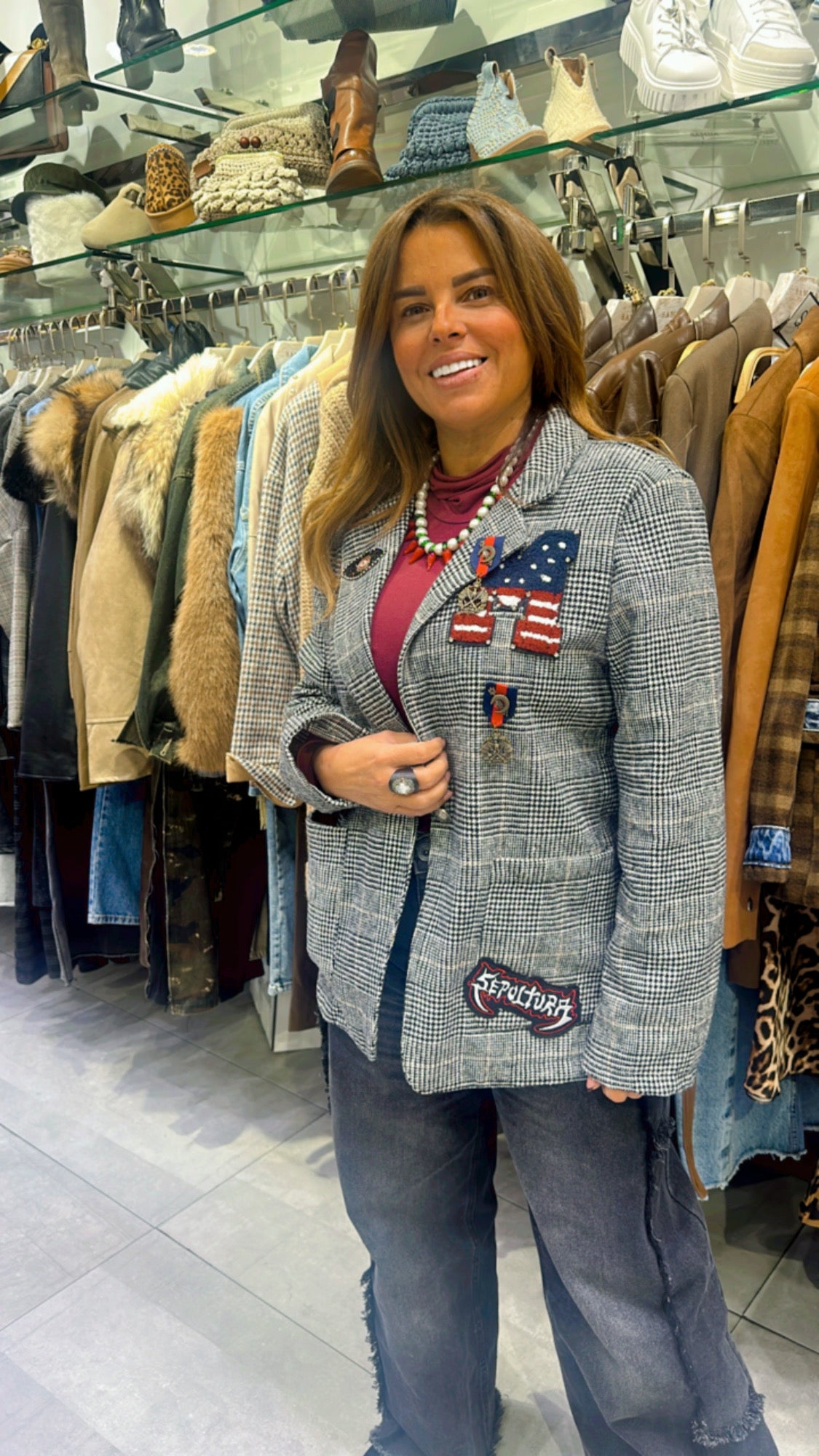 Checker blazer