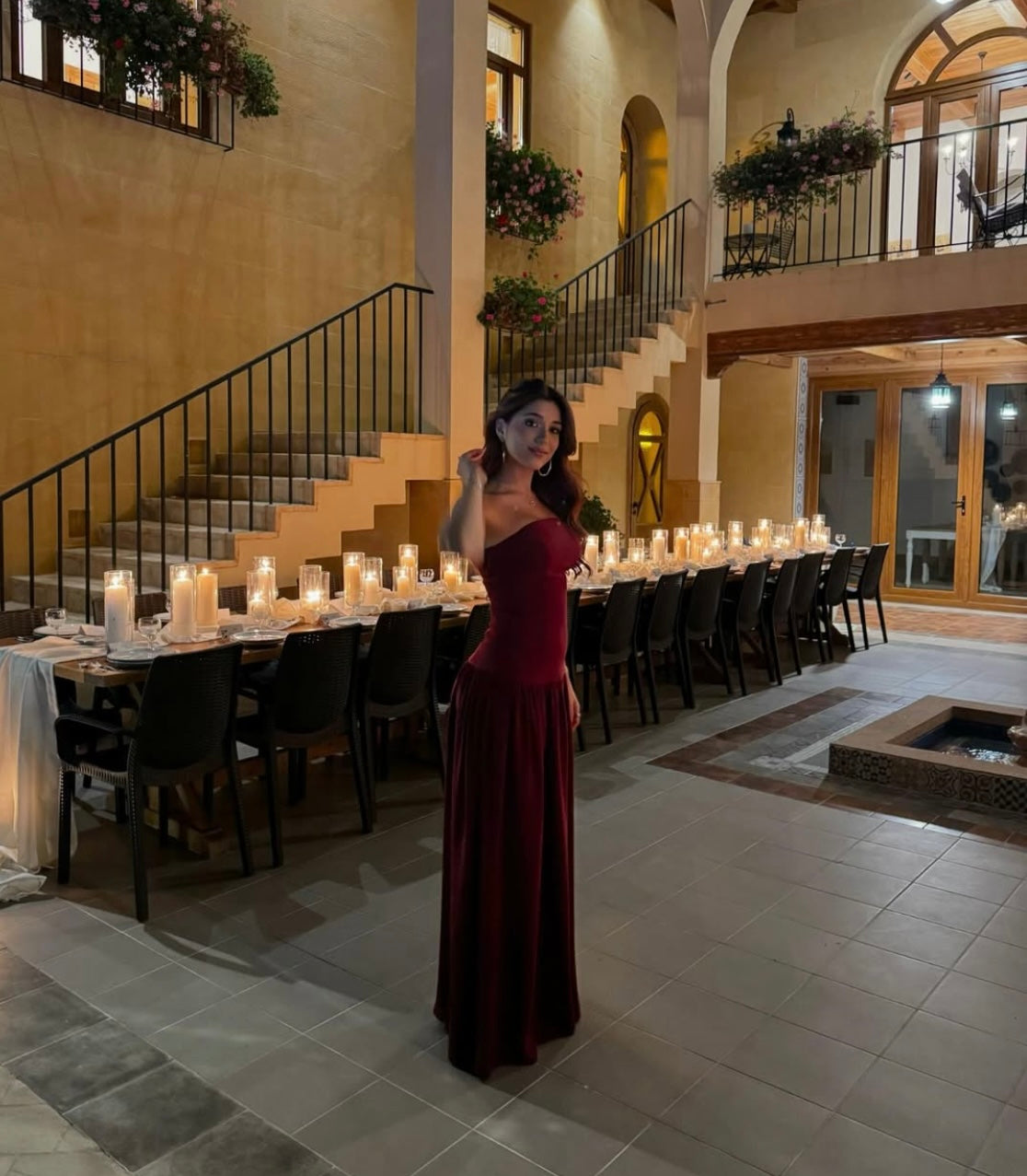 Maritta burgundy dress