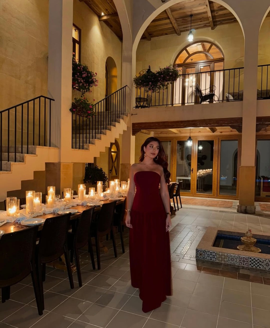 Maritta burgundy dress