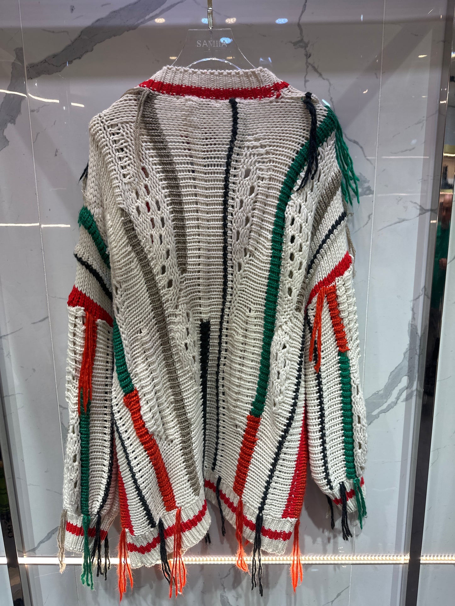 Beige and Colors Wool Cardigan