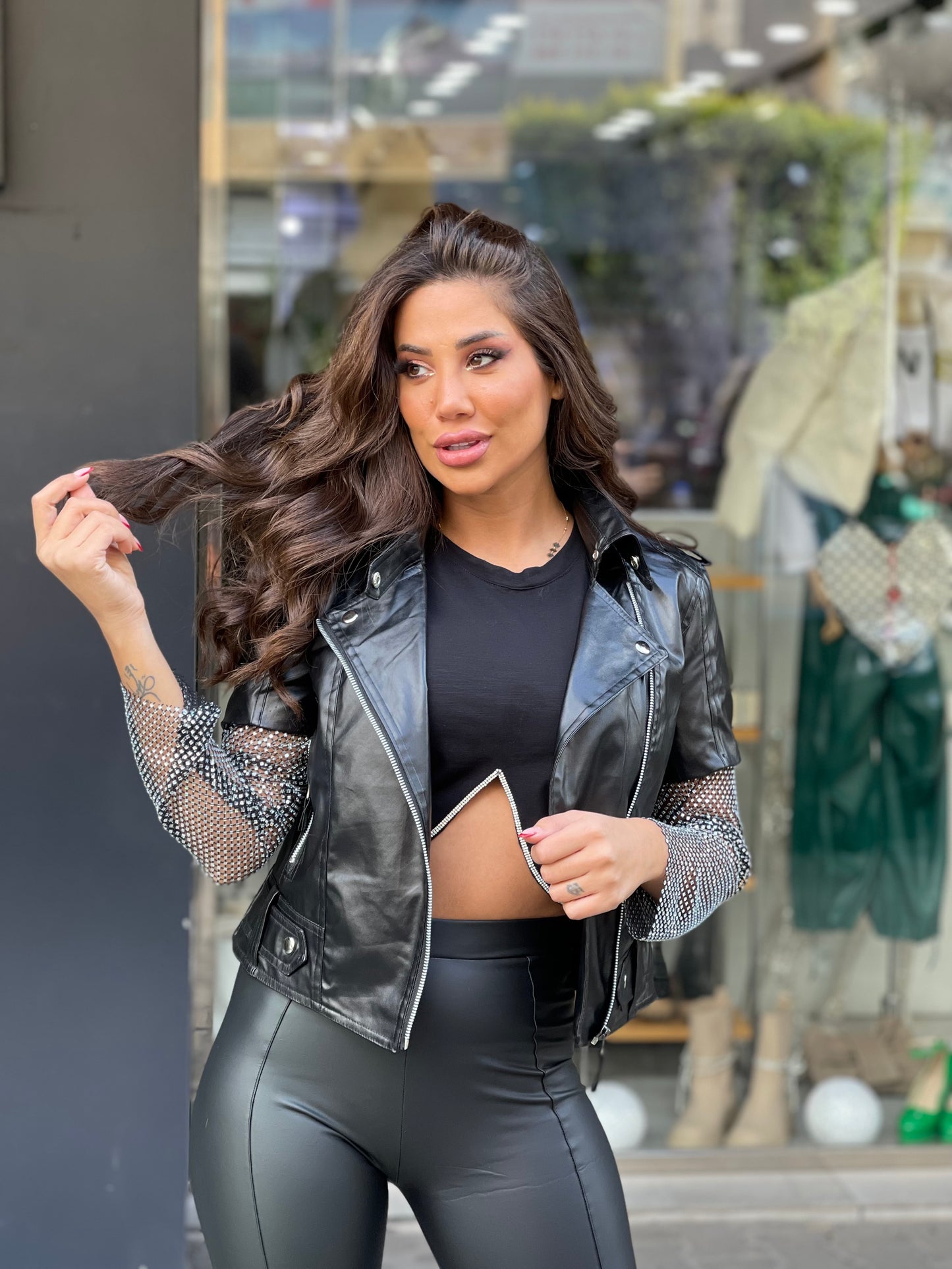 Bling biker jacket