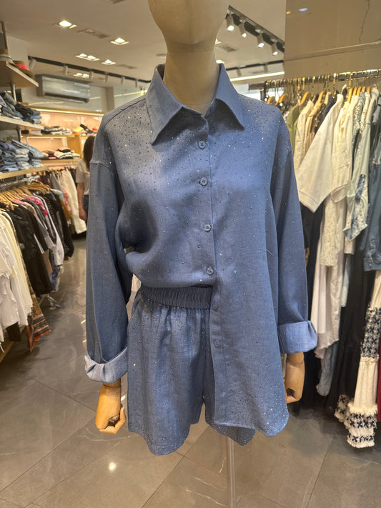 Set Light Denim - Short and Chemise